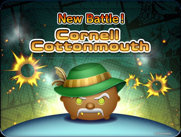 Marvel Tsum Tsum Game News! Cornell Cottonmouth now available for battle!