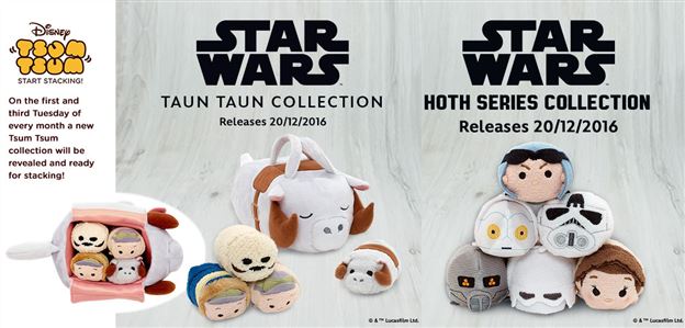 Tsum Tsum Plush News! Star Wars: Hoth Series Collection and Taun Taun Bag Set coming in two weeks!