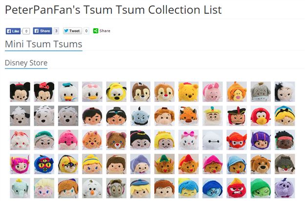 Tracking your Tsum Tsum Collection