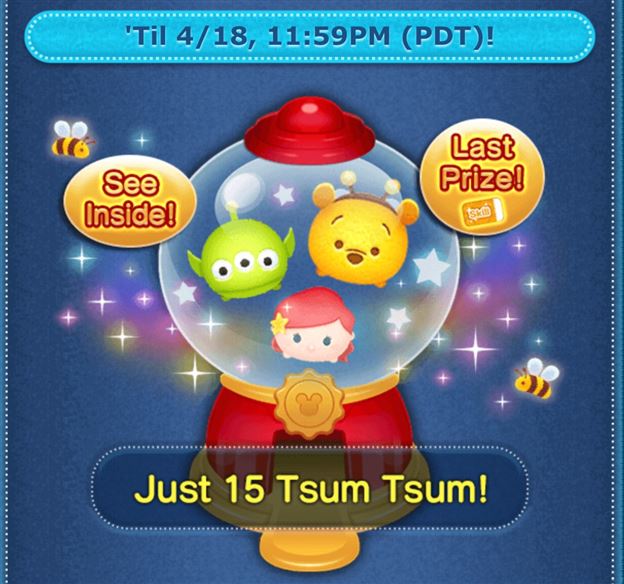 Tsum Tsum International Game News! Limited Time Pick-Up Capsule now available including Bumblebee Pooh!