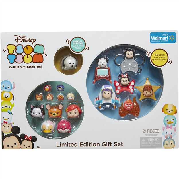 Walmart Exclusive Vinyl Tsum Tsum set with Black and White Pluto now available on-line!