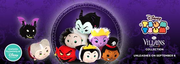 Tsum Tsum Plush News!  Disney Store Officially Teases Villains Tsum Tsums in September!