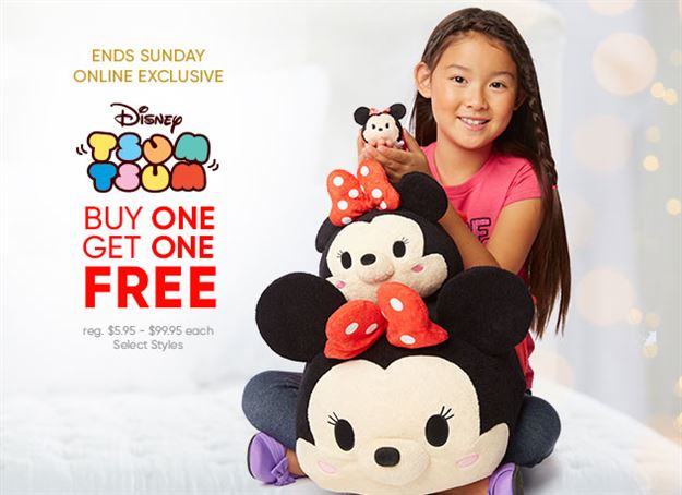 Tsum Tsum Plush Buy 1 Get 1 Free until Sunday!