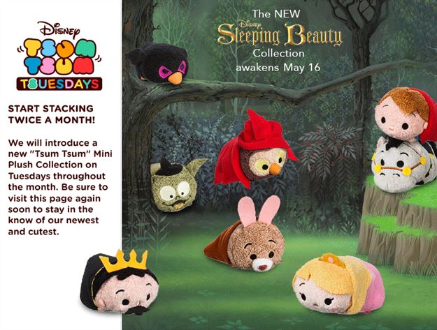 Tsum Tsum Plush News! Sleeping Beauty Collection coming May 16th and Guardians of the Galaxy coming May 2nd!