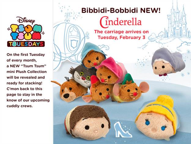 It's Tsum Tsum Tuesday!  Welcome Cinderella Tsums, next month Frozen!