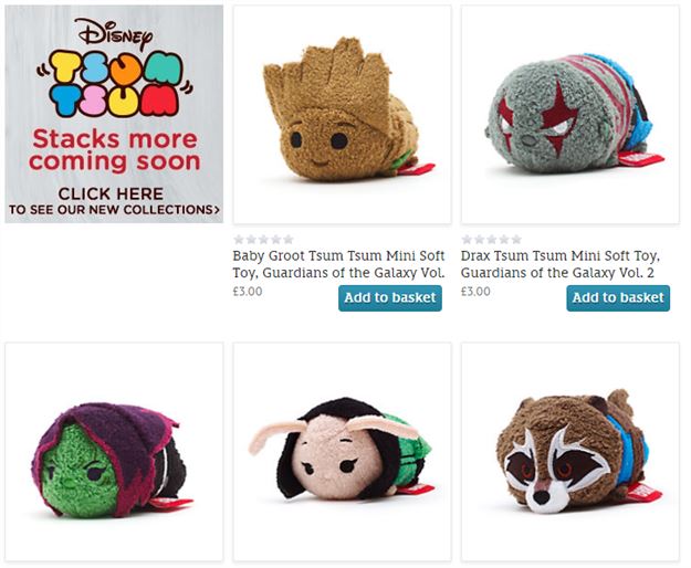 Happy Tsum Tsum Tuesday (sorta) UK Disney Store release Guardians of the Galaxy Tsums