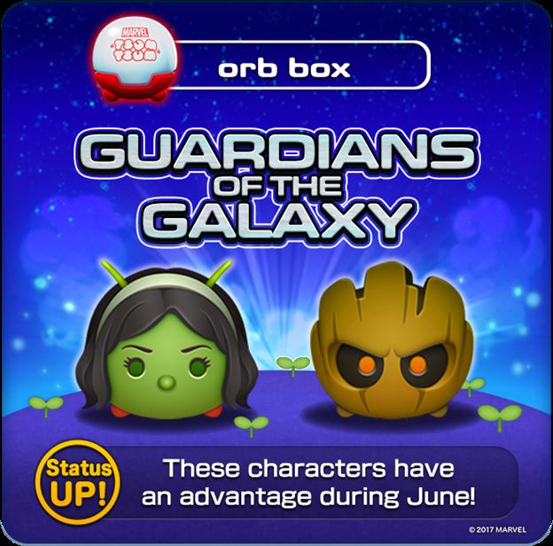 Marvel Tsum Tsum Game News! Mantis and Groot (Sapling) added to Orb Box