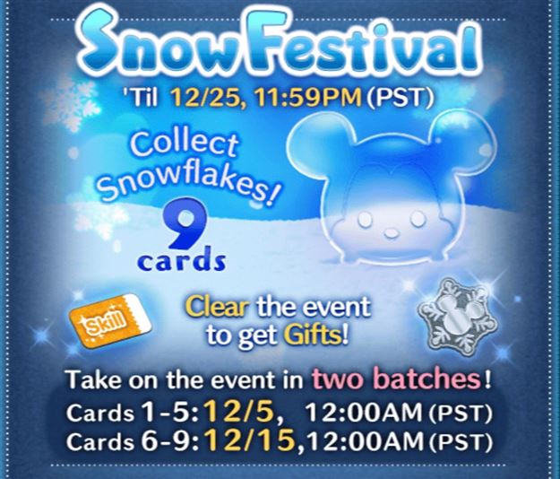 Tsum Tsum Game News! Snow Festival Event Now Live!