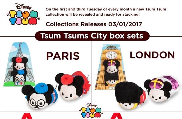 Tsum Tsum Plush News!  More City Tsum Tsum Sets, Birthday Tsums, and Musical Tsums coming for the first Tsum Tsum Tuesday in January!