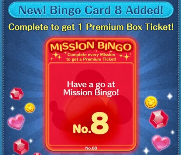 Tsum Tsum International Game Update!  Bingo Card 8 finally added and Lucky Time