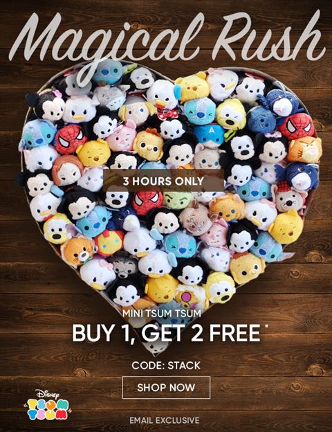 Magical Rush Tsum Tsum Sale!  Mini Tsum Tsums Buy 1 Get 2 Free until 6PM Eastern!
